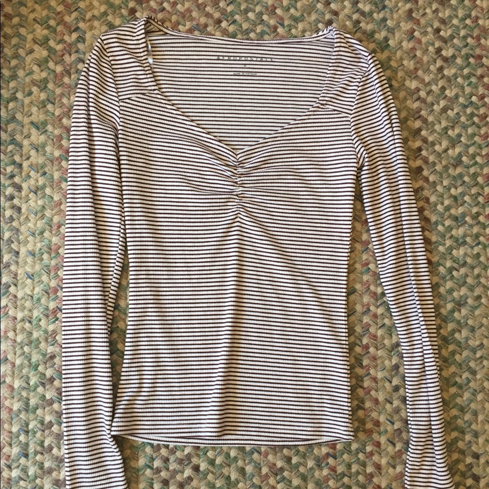 Red and white striped longsleeve shirt